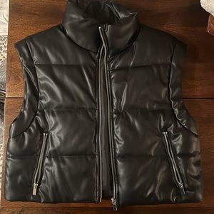 Faux leather Puffer vest OBO